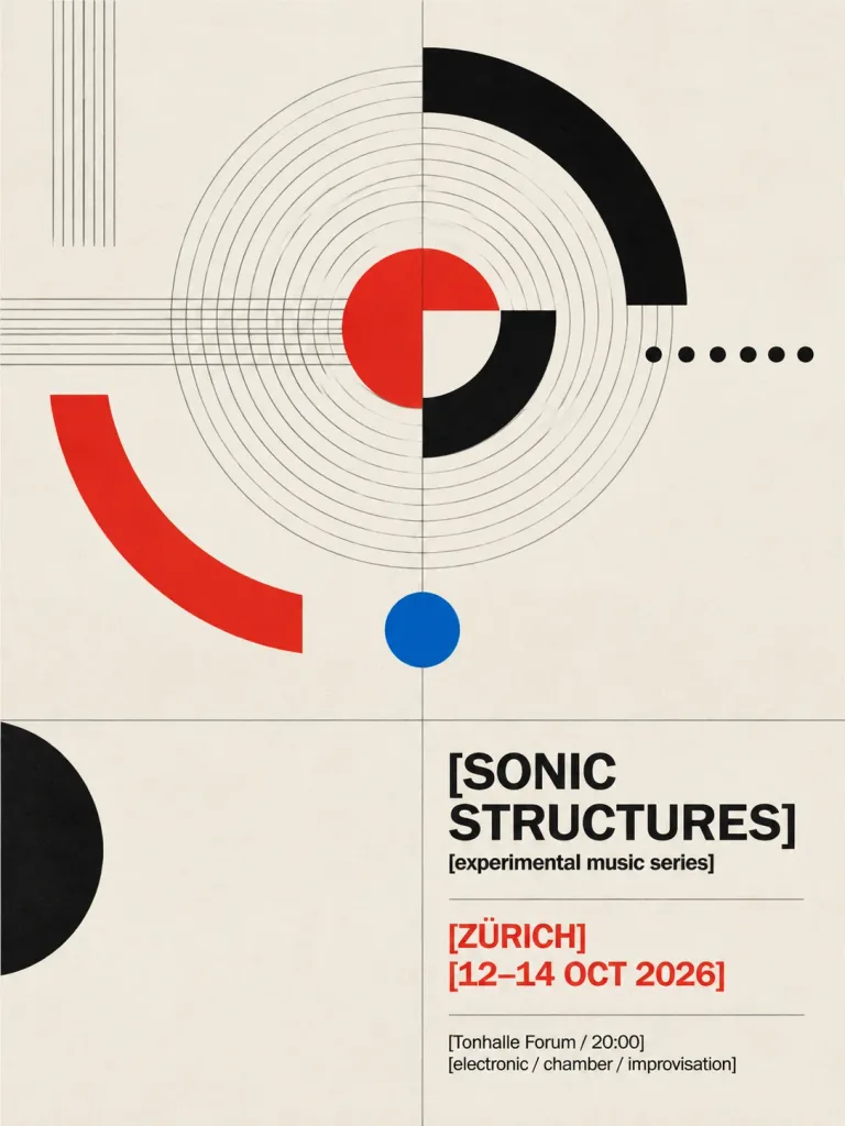 Swiss Modernist Geometric Music Poster
