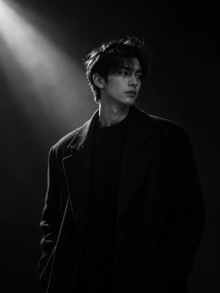 Minimalist High-Fashion Monochrome Studio Portrait