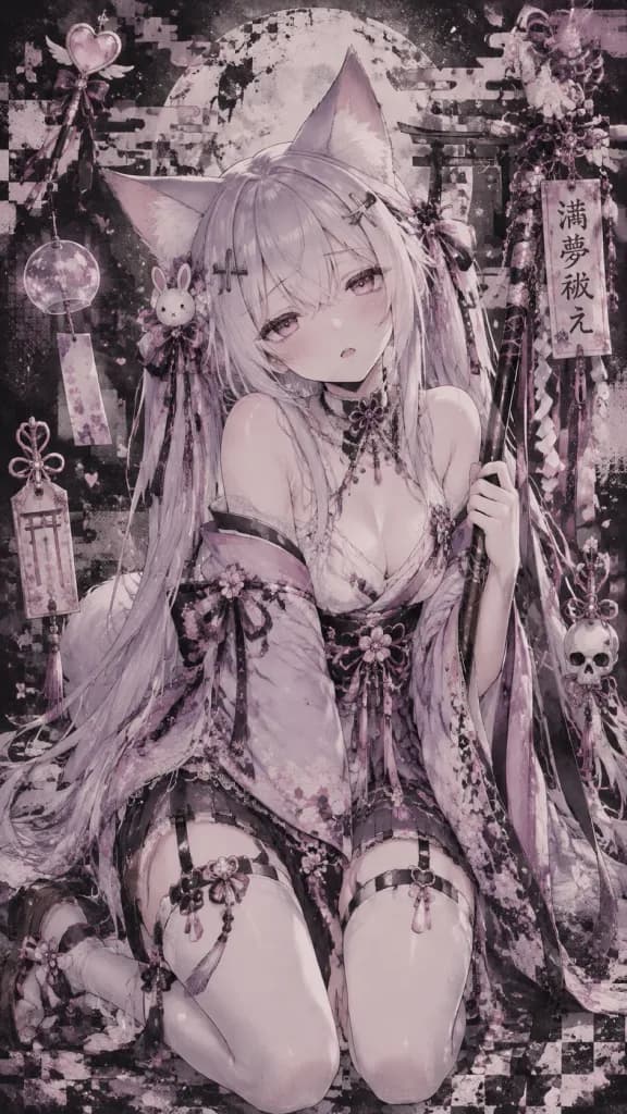 Gothic Kitsune Shrine Maiden