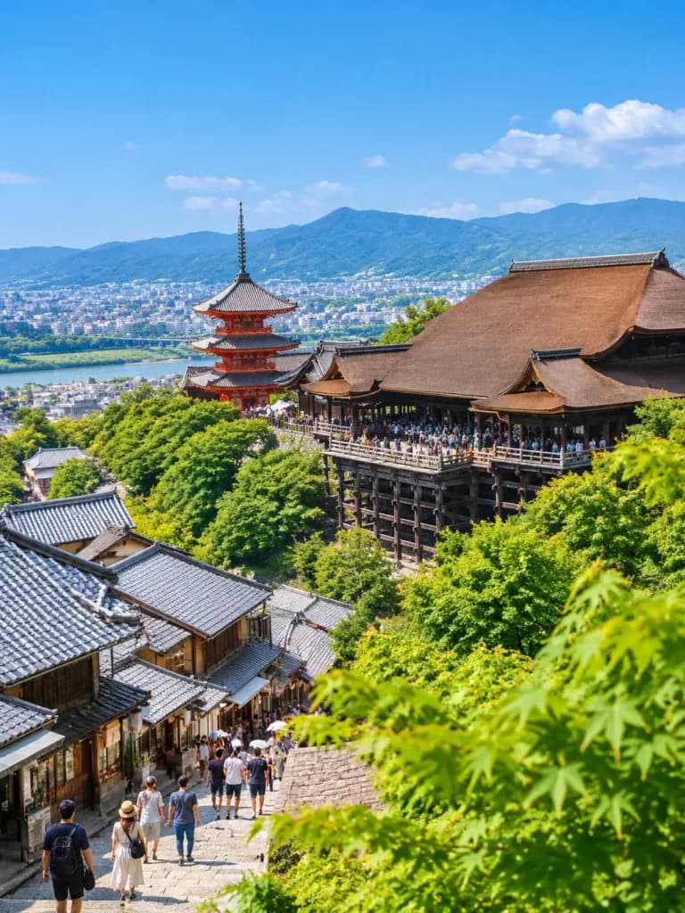俯瞰京都清水寺夏日全景