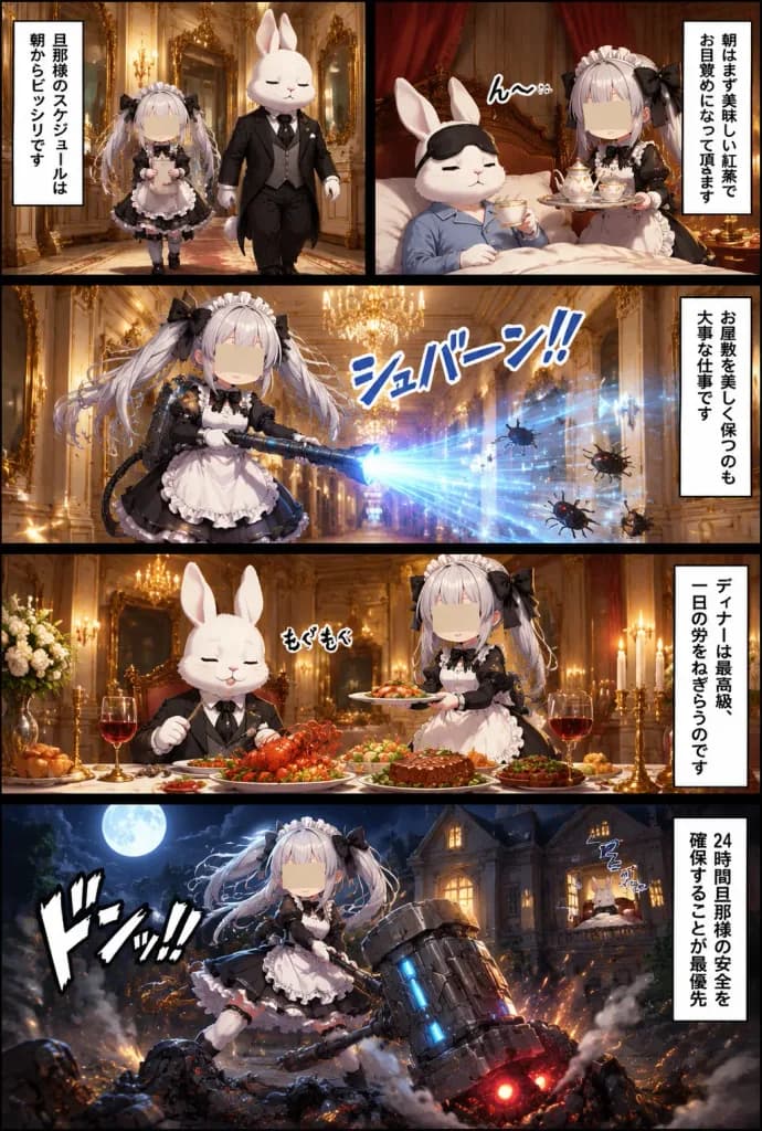 Mansion Maid and Bunny Master Comic Page