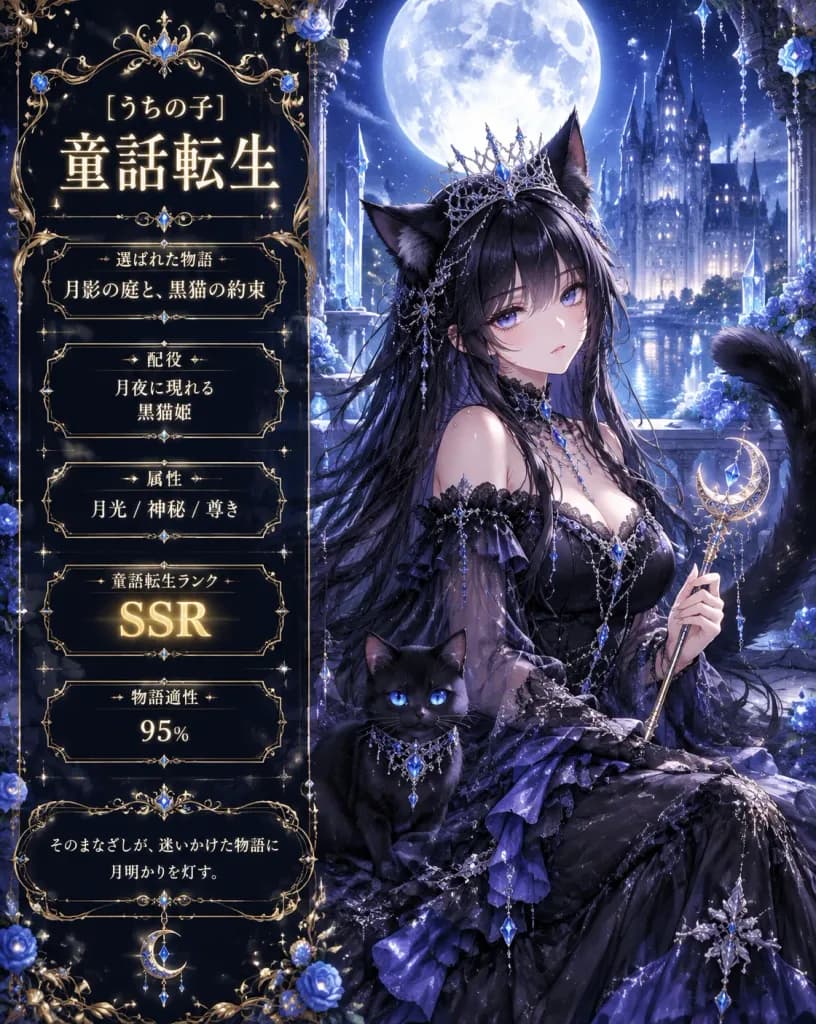 Mondschein-Katzenprinzessin Gacha-Sammelkarte