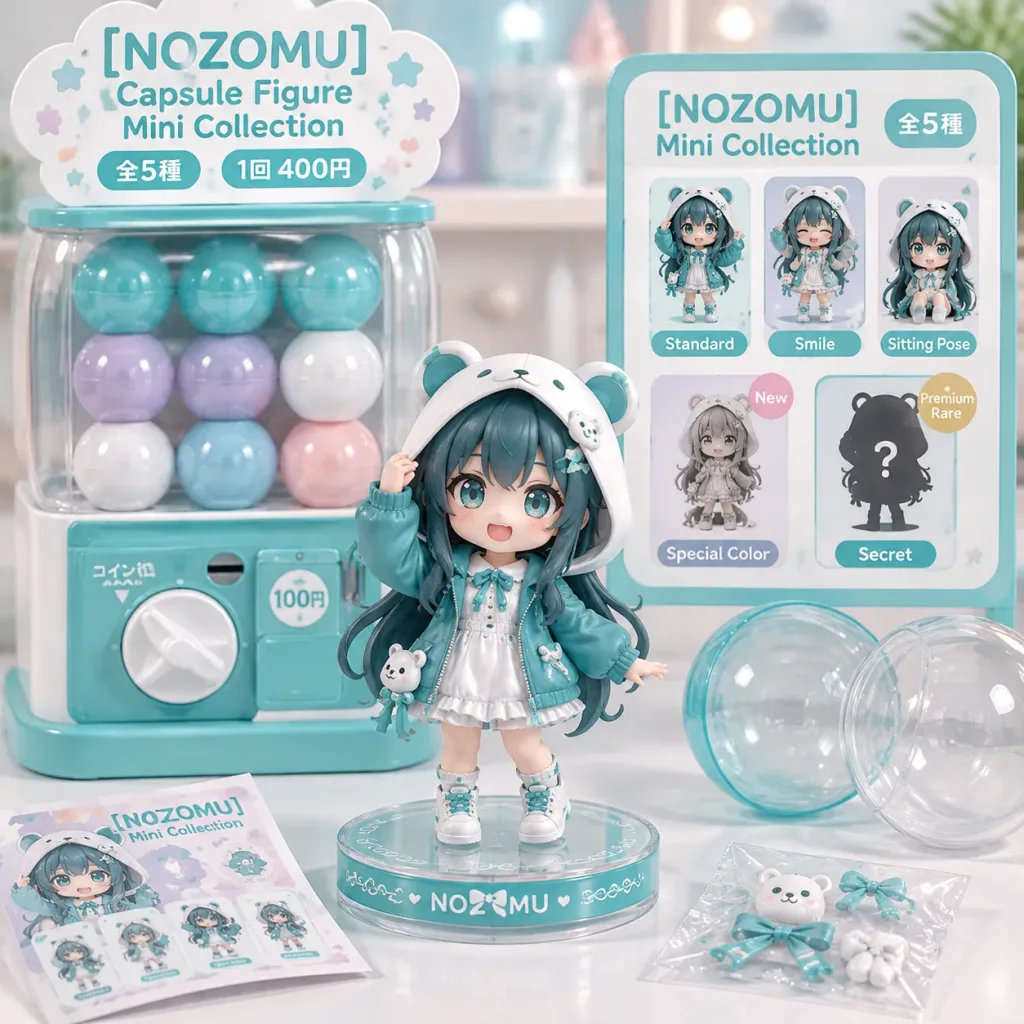 ちびキャラ カプセルトイ商品ディスプレイ