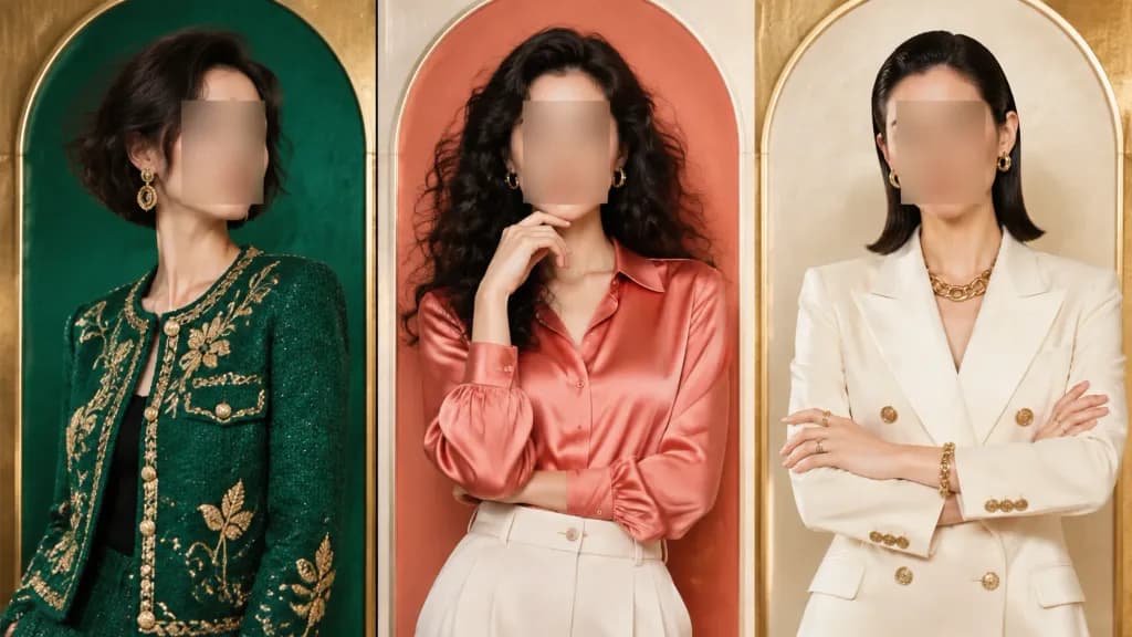 Faceless Fashion Editorial Triptych Portrait