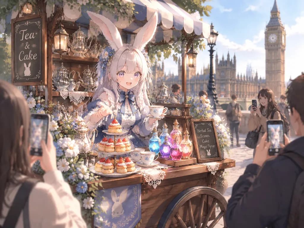 Moon Rabbit Girl London Tea Stall
