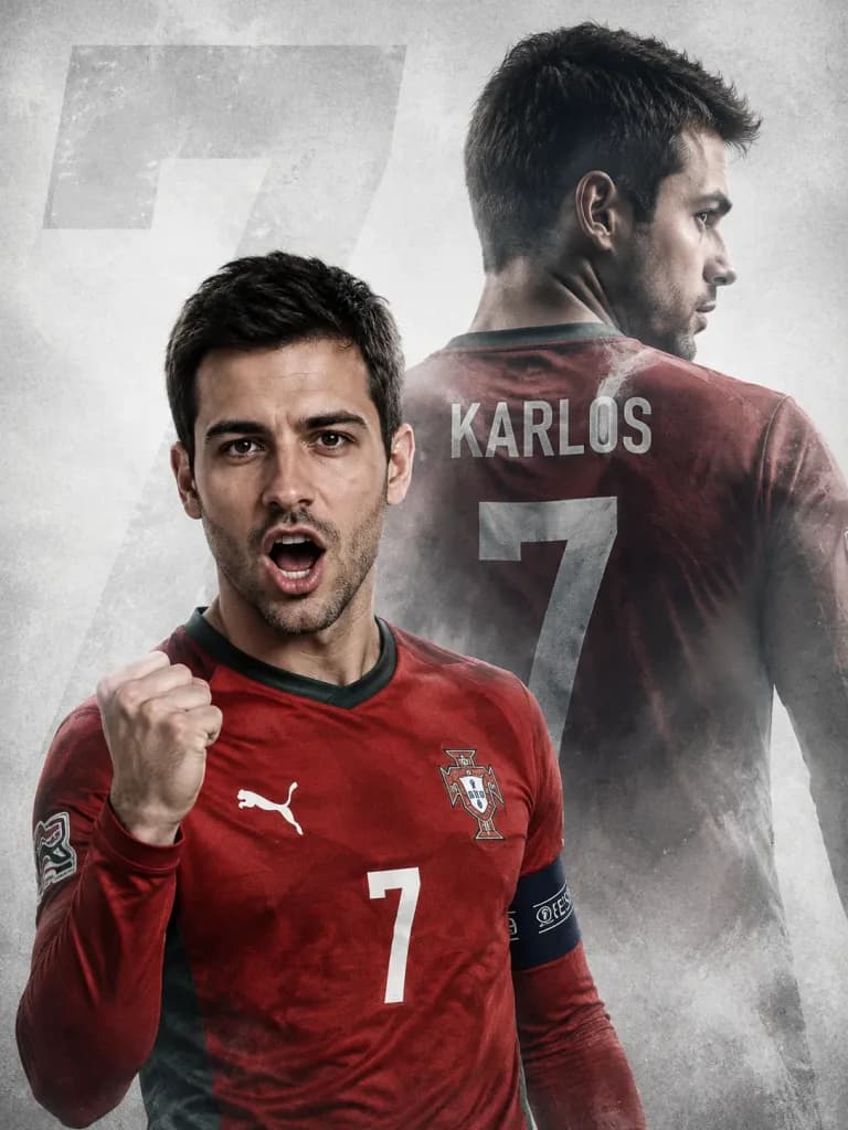 Double-Exposure Football Player Poster