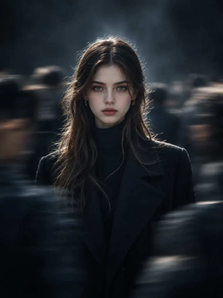Editorial Portrait in Moving Crowd