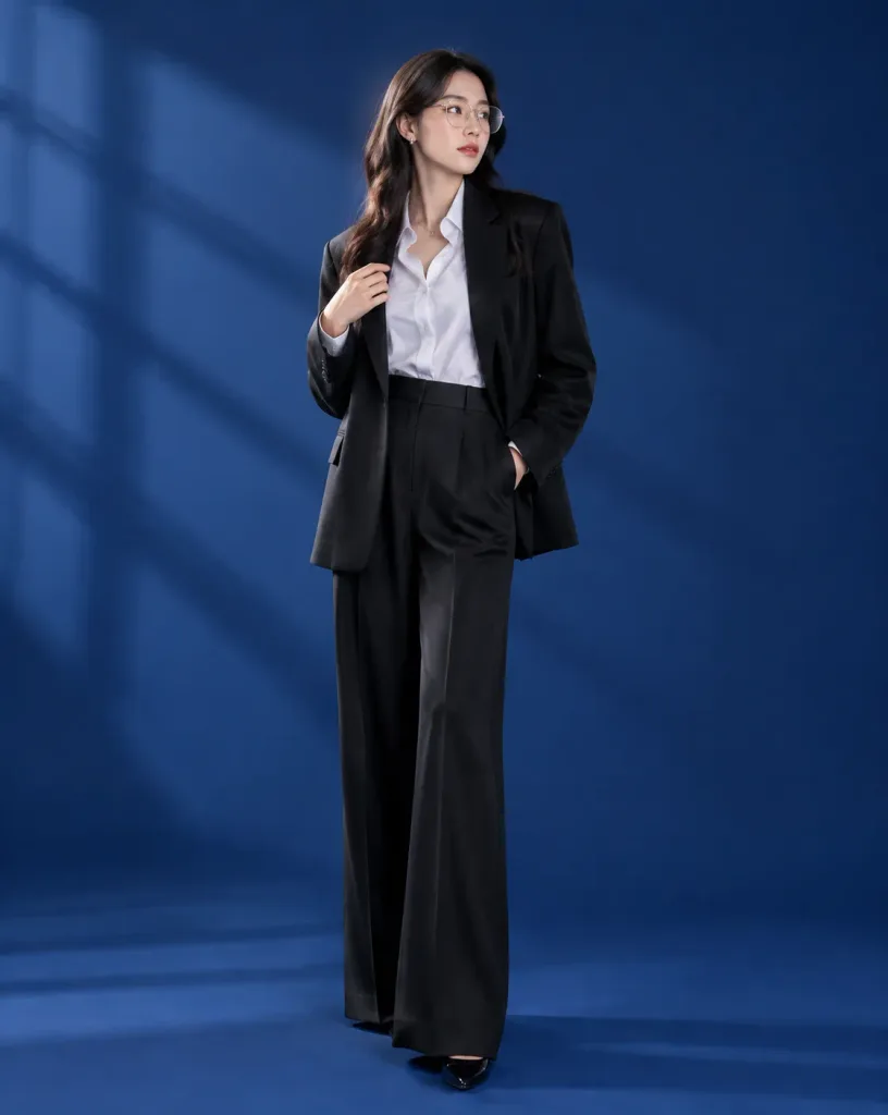 Ritratto Moda Editoriale su Sfondo Blu Cobalto