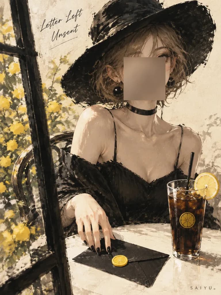 動漫時尚咖啡館水彩插畫