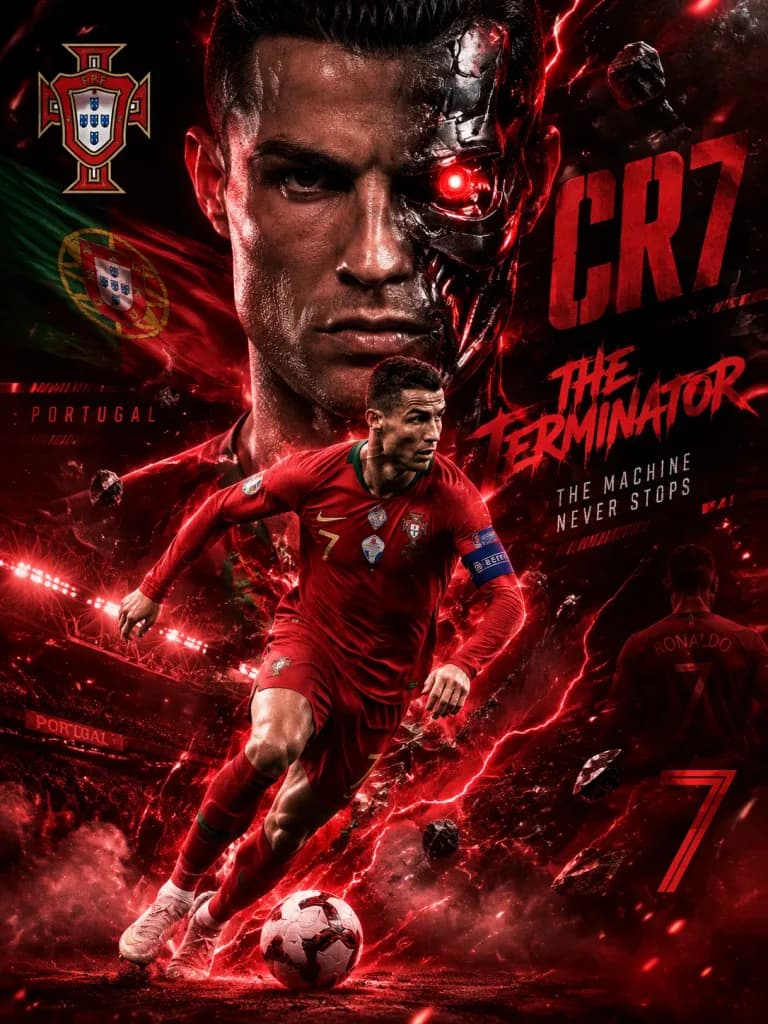 Cybernetic Football Warrior Poster