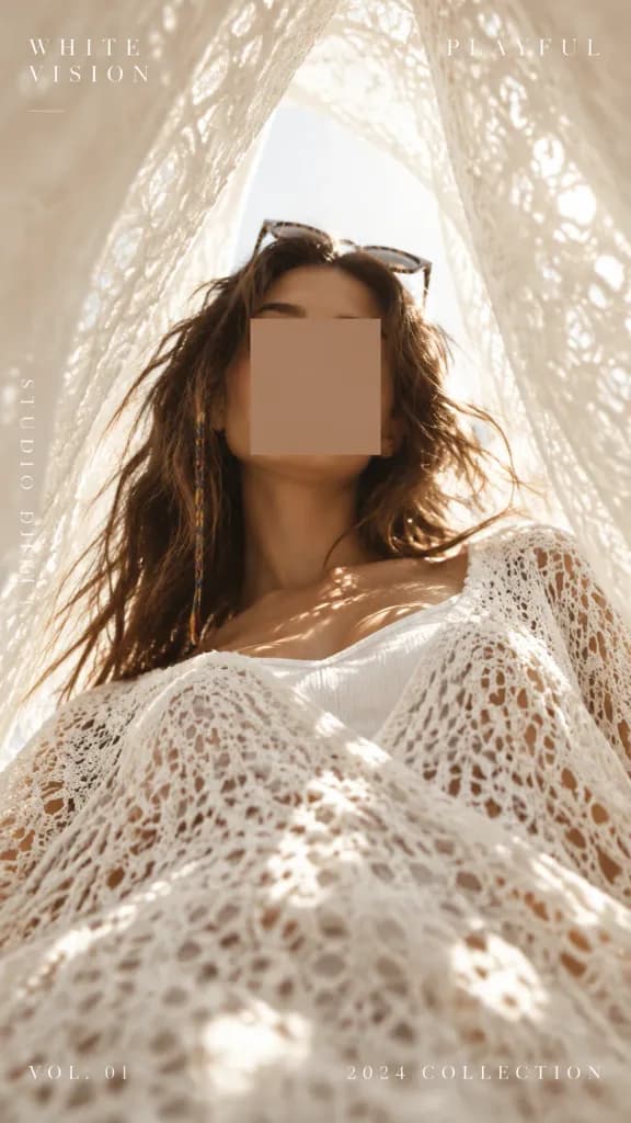 White Lace Low-Angle Fashion Editorial