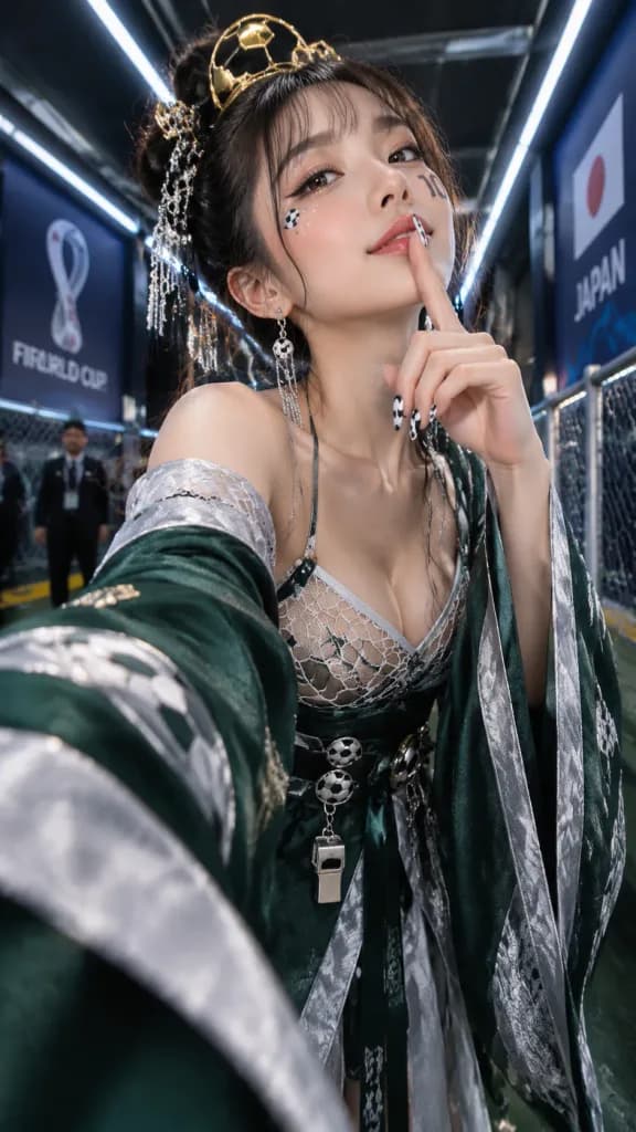 World Cup Japanese Football Babe Portrait