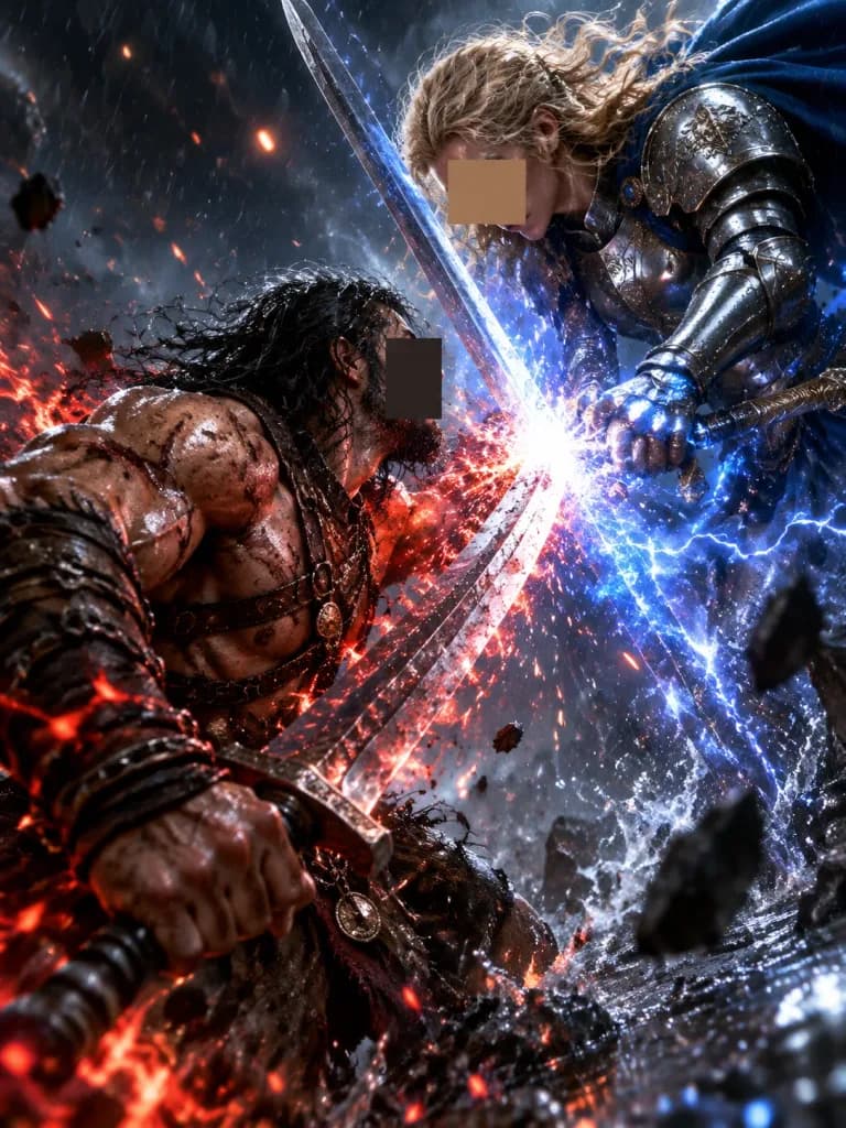 Fantasy Duel of Opposing Elemental Energy