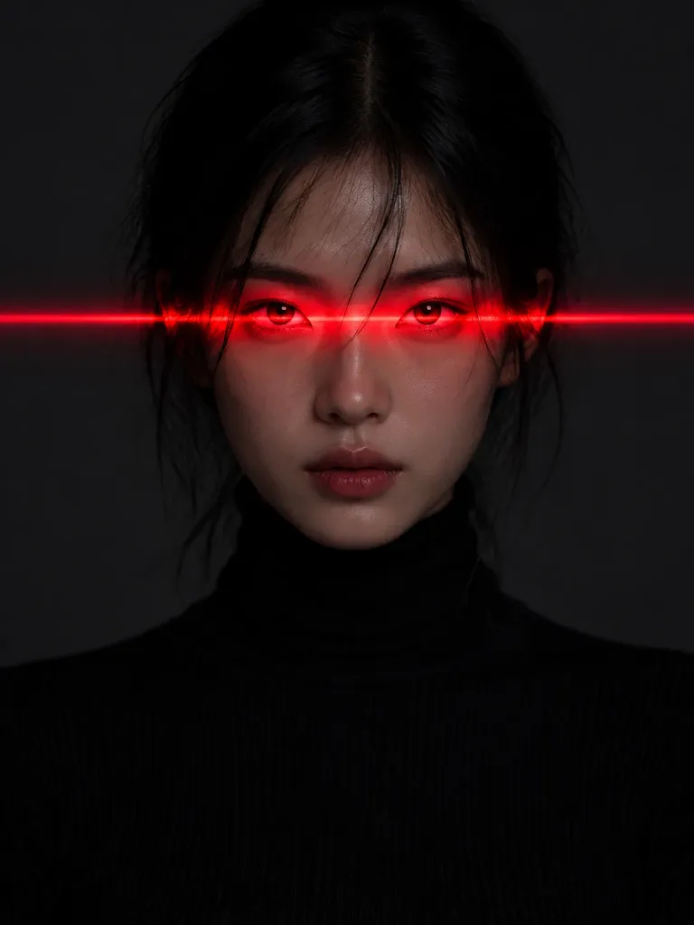 시네마틱 레이저 아이 에디토리얼 인물 사진