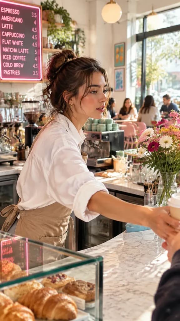Café Barista Candid Lifestyle Portrait