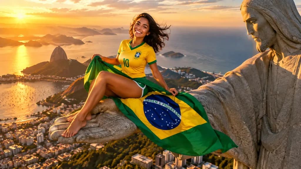 Football Fan on Christ the Redeemer