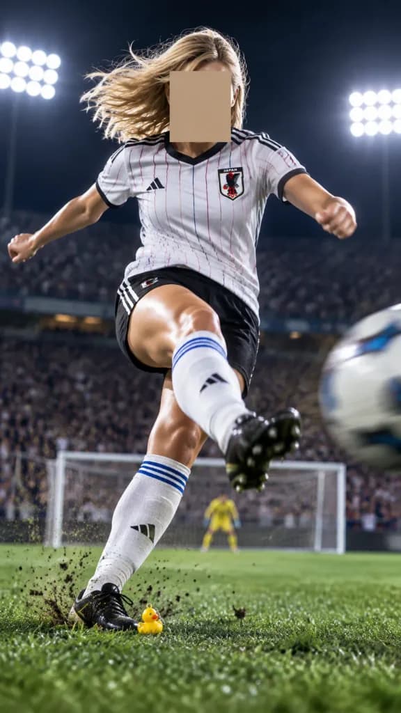 야간 경기장 축구 킥 액션