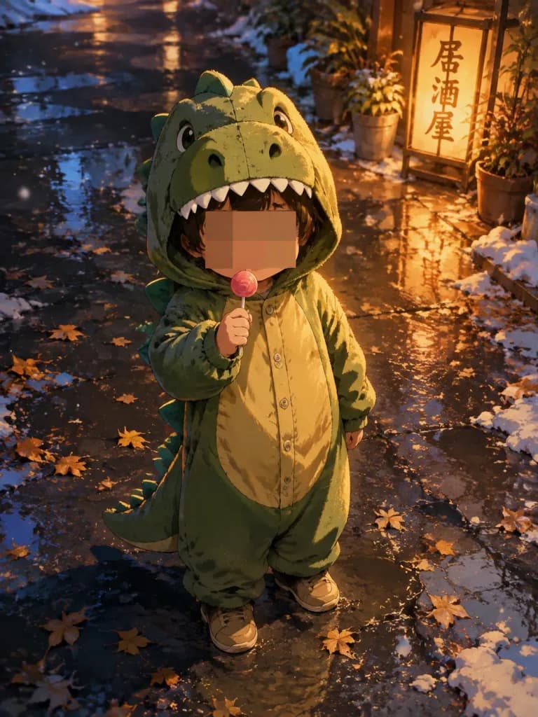 겨울 저녁 애니메이션 사진 변환