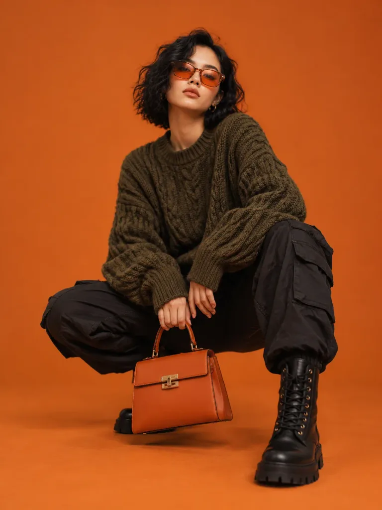High-Fashion Streetwear Editorial in Orange Studio