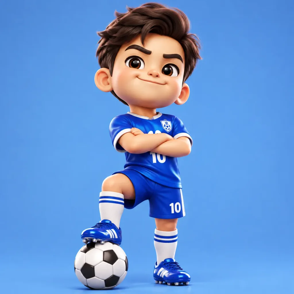 Stylized 3D Cartoon Football Character
