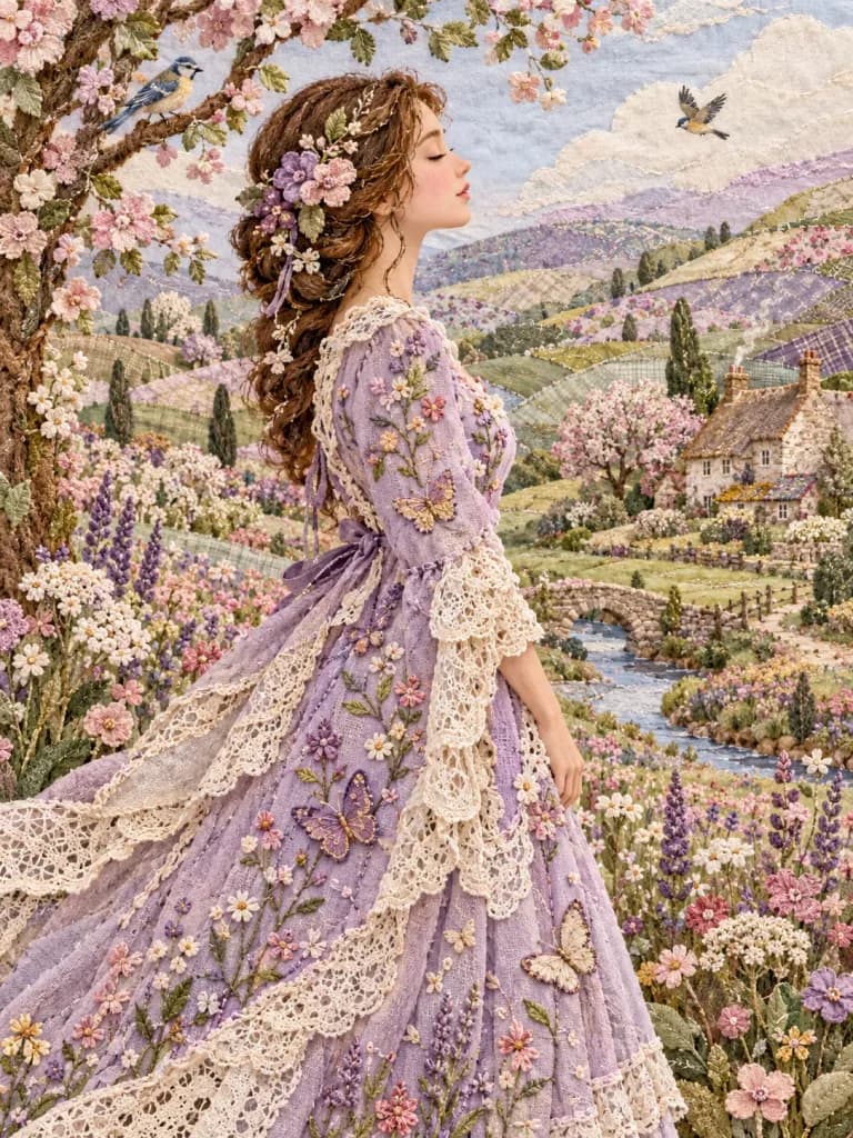 Handcrafted Textile Embroidery Portrait