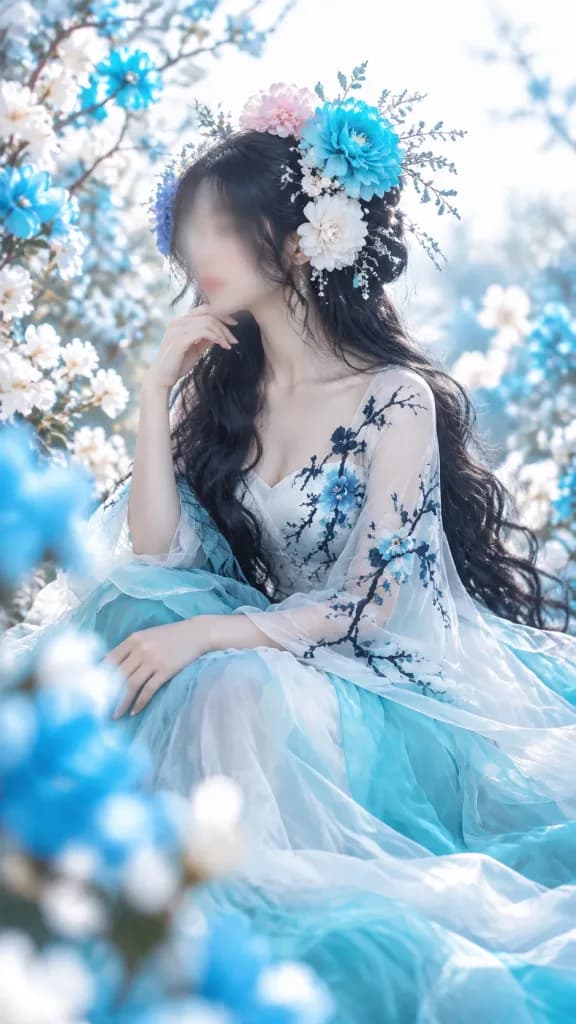 藍調繁花奇幻時尚人像