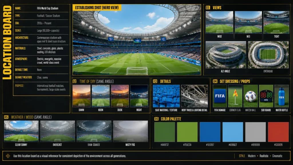 Soccer Stadium Environment Location Board