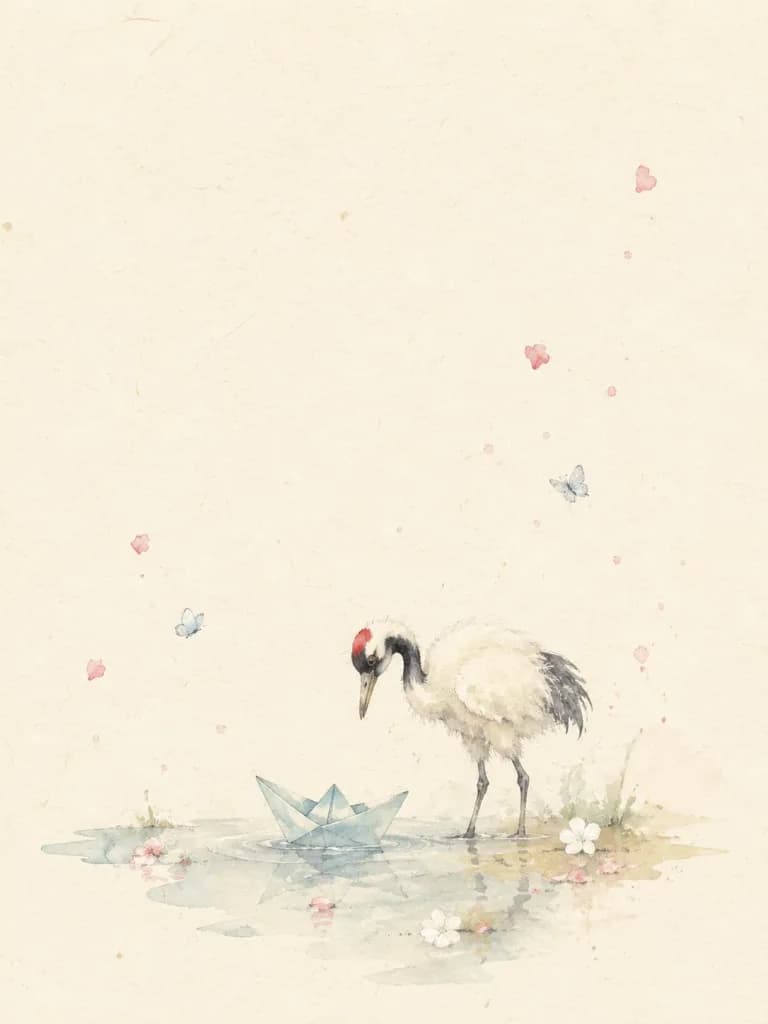 極簡日系水彩繪本插畫