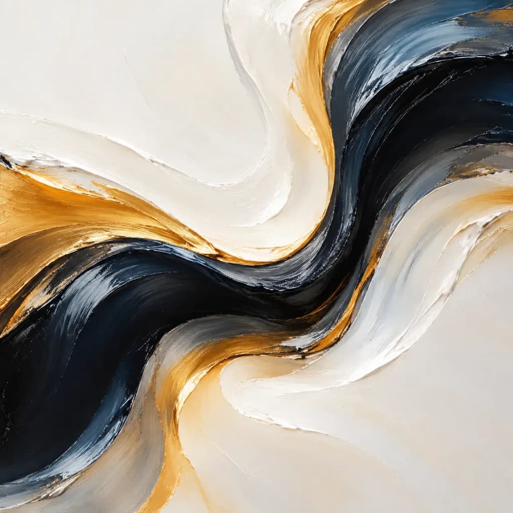 Pittura a Olio Astratta Lucida Minimalista