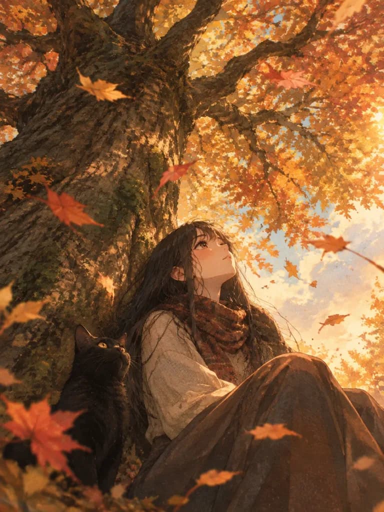 Autumn Canopy Watercolor Illustration