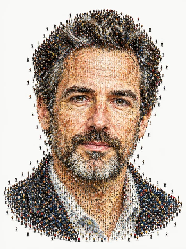 Tiny People Mosaic Portrait