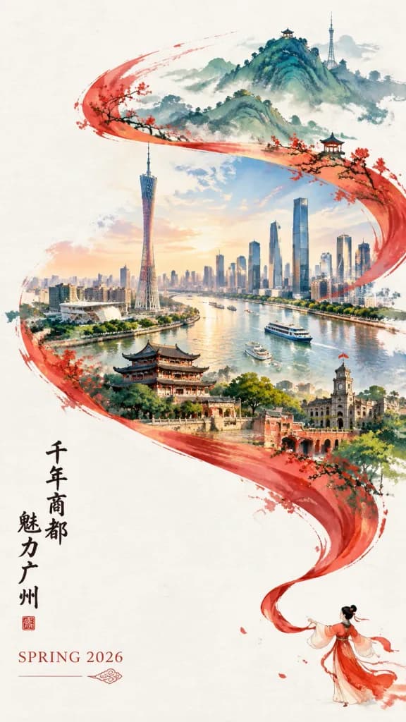 Double Exposure Festive City Poster