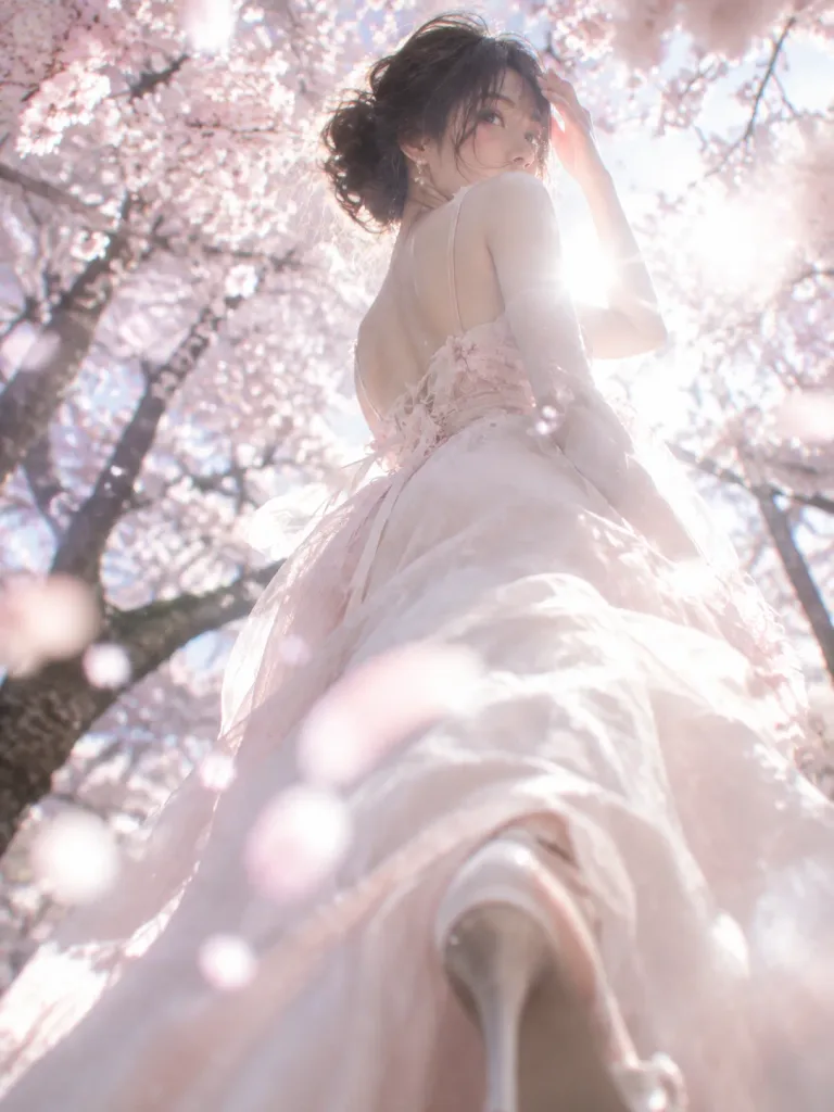Ethereal Low-Angle Side Profile Portrait