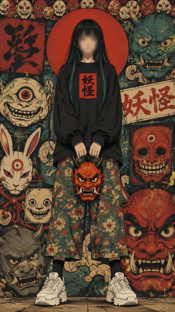 Yokai Streetwear Anime Identity Portrait