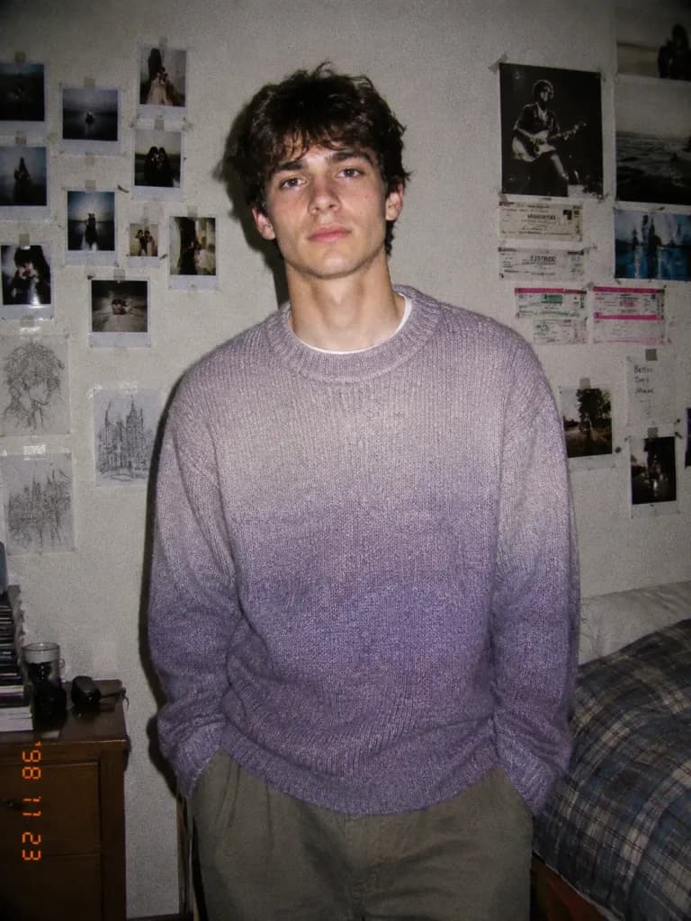 Lo-Fi Flash Bedroom Diary Portrait