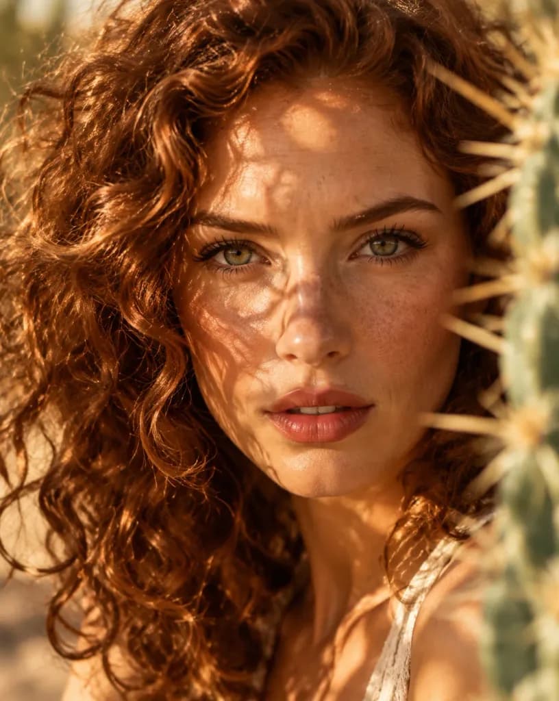 Desert Golden Hour Editorial Portrait