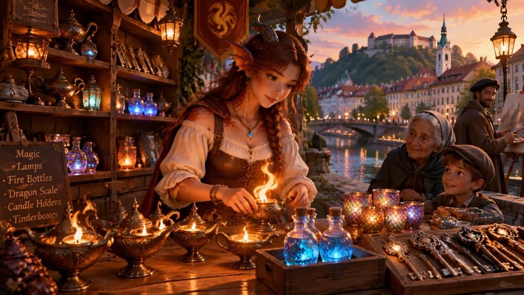 Otherworldly Dragon Girl Fire Shop