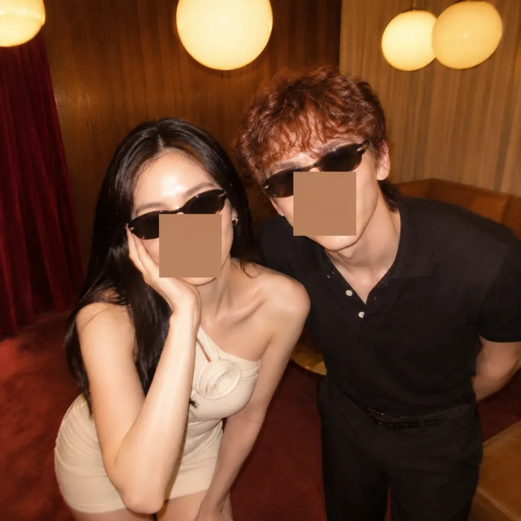 Candid Party Snapshot with Privacy Squares