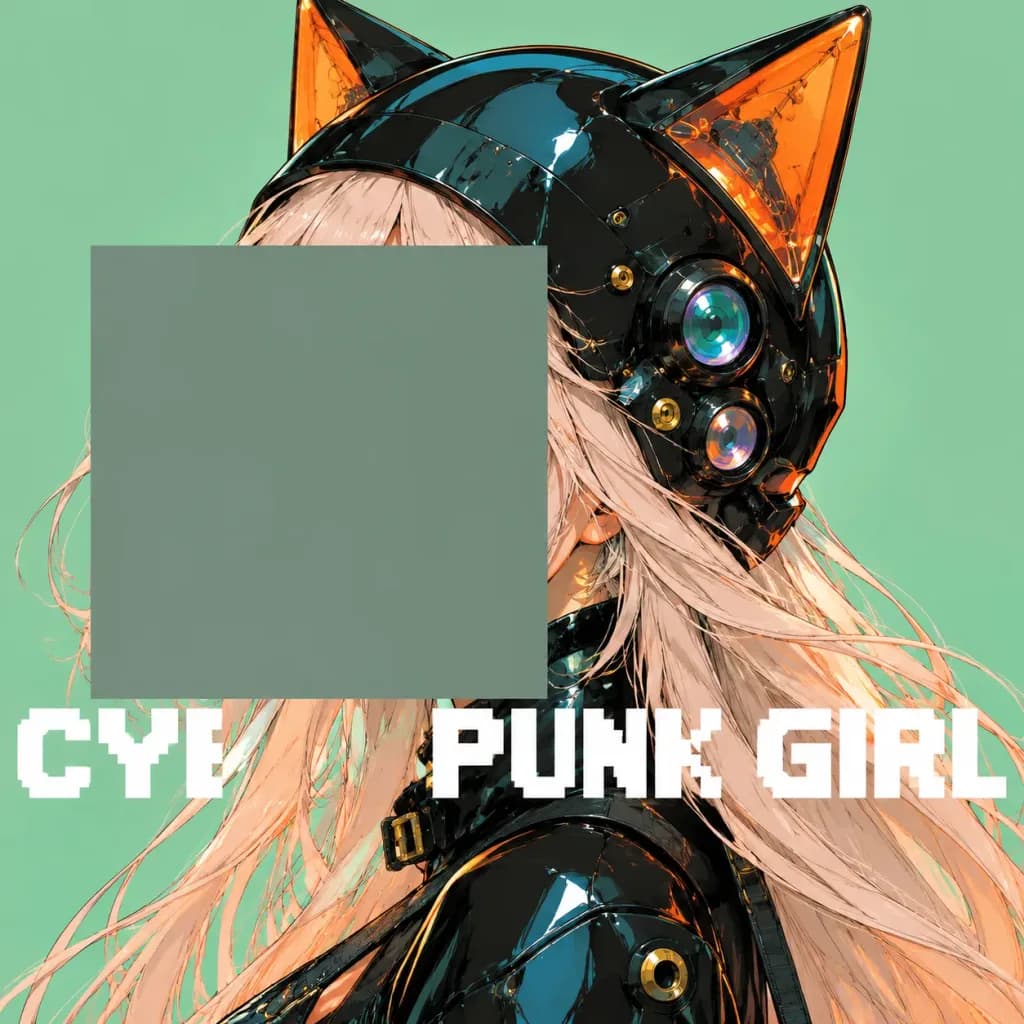 Cyberpunk Girl Masked Poster