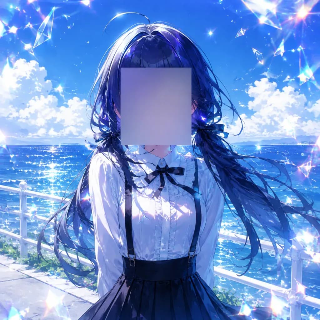 Anime-Albumcover am Meer