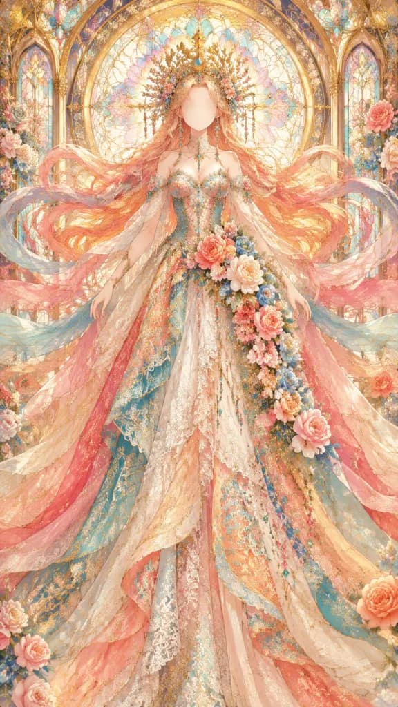 Faceless Art Nouveau Couture Princess