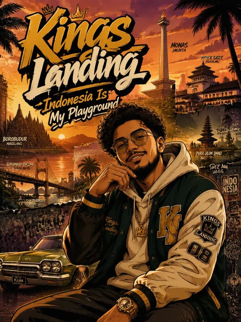 ملصق أزياء الشارع بأسلوب GTA في إندونيسيا