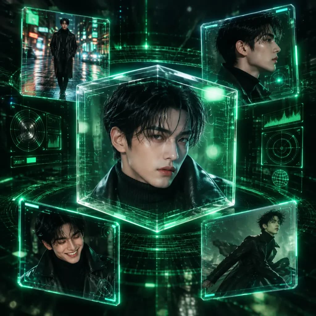 Futuristic Holographic Fashion Editorial Poster