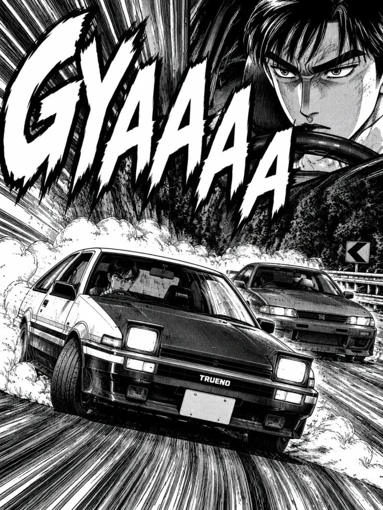 Retro Japanese Street Racer Manga Page