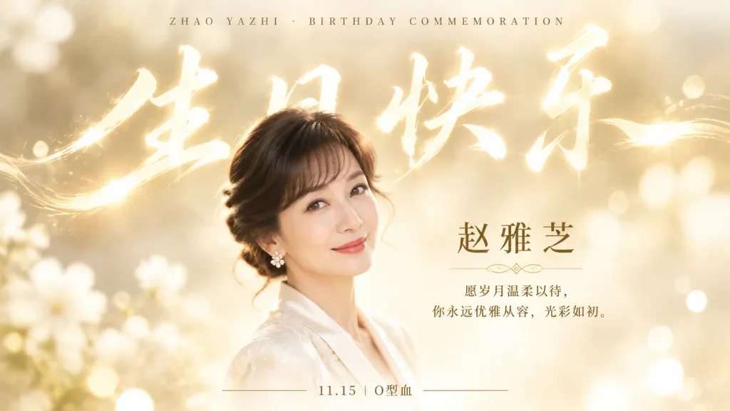 Glowing Calligraphy Birthday Commemoration Poster