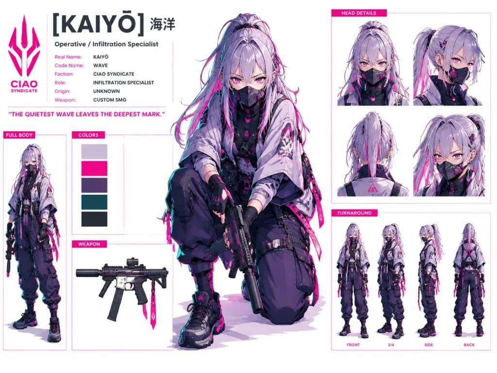 サイバーパンク潜入工作員キャラクター設定資料