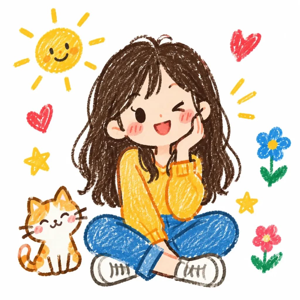 子供らしい落書き風フラットイラスト