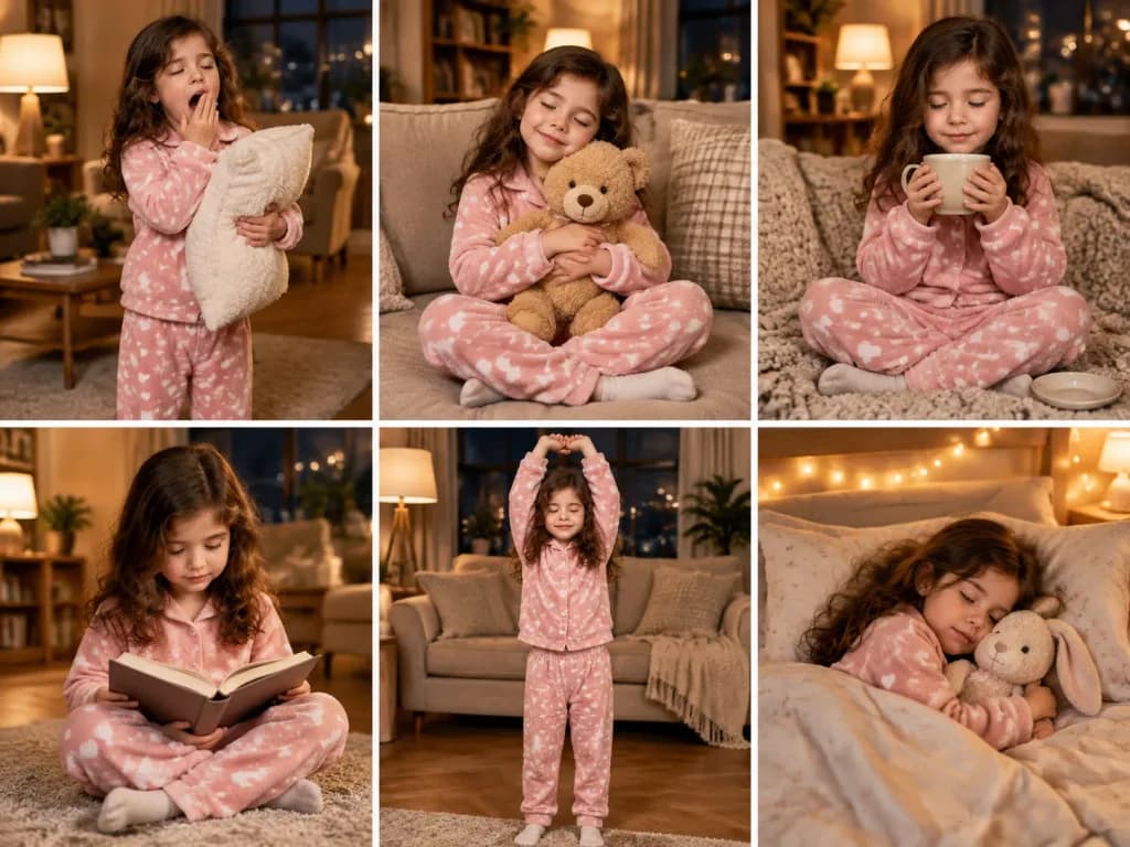 Фотоколлаж из Шести Панелей: Подготовка ко Сну
