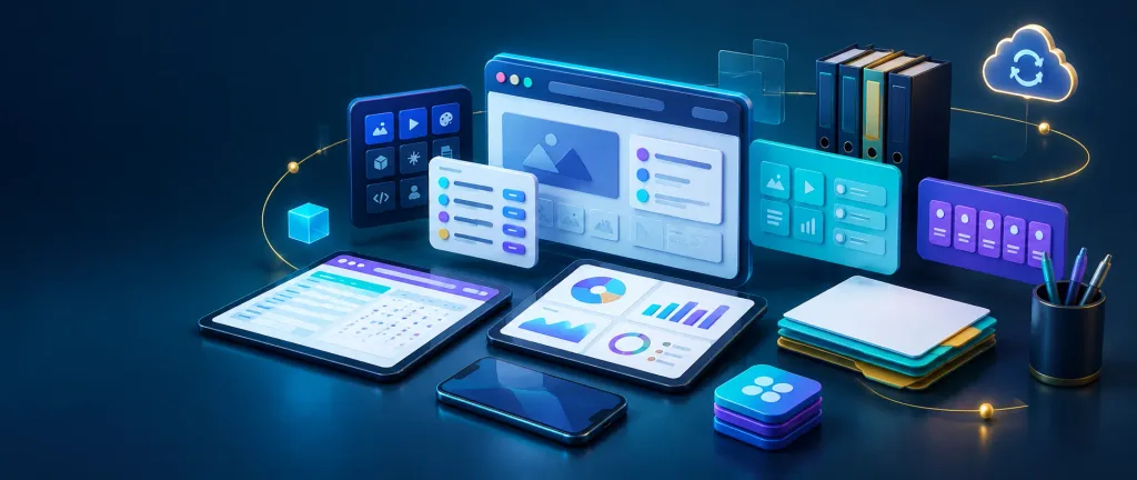3D Isometric SaaS Workspace Hero