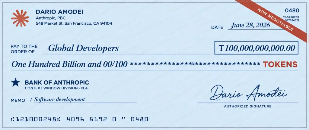Anthropic AI Token Grant Check Mockup